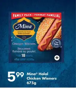 Fortinos MINA HALAL CHICKEN WIENERS, 675G offer
