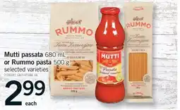 Fortinos MUTTI PASSATA 680 ML OR RUMMO PASTA, 500 G offer