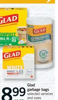 Fortinos GLAD GARBAGE BAGS, 10-52'S offer