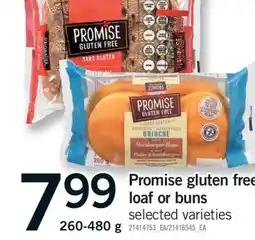 Fortinos PROMISE GLUTEN FREE LOAF OR BUNS, 260-480 G offer