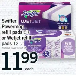 Fortinos SWIFFER POWERMOP REFILL PADS 5'S OR WETJET REFILL PADS 12'S offer