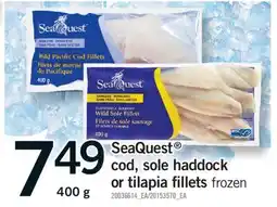 Fortinos SEAQUEST COD, SOLE HADDOCK OR TILAPIA FILLETS, 400 G offer