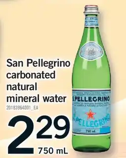 Fortinos SAN PELLEGRINO CARBONATED NATURAL MINERAL WATER offer