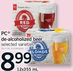 Fortinos PC DE-ALCOHOLIZED BEER, 12X355 ML offer