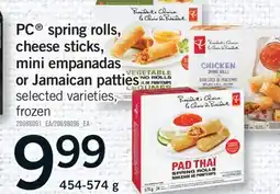 Fortinos PC SPRING ROLLS, CHEESE STICKS, MINI EMPANADAS OR JAMAICAN PATTIES, 454-574 G offer