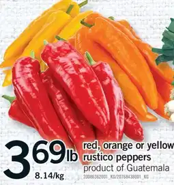 Fortinos RED, ORANGE OR YELLOW RUSTICO PEPPERS offer