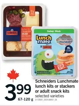 Fortinos SCHNEIDERS LUNCHMATE LUNCH KITS OR STACKERS OR ADULT SNACK KITS, 67-120 G offer