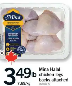 Fortinos MINA HALAL CHICKEN LEGS BACKS ATTACHED offer