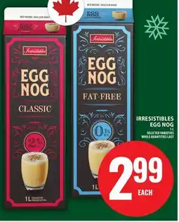 Food Basics IRRESISTIBLES EGG NOG offer