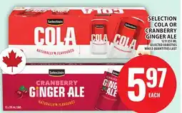 Food Basics SELECTION COLA OR CRANBERRY GINGER ALE offer