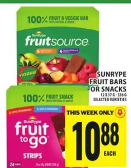 Food Basics SUNRYPE FRUIT BARS OR SNACKS offer