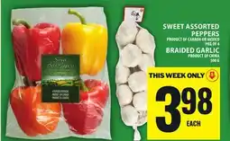 Food Basics SWEET ASSORTED PEPPERS or BRAIDED GARLIC offer
