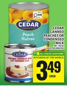 Food Basics CEDAR CANNED PEACHES OR CONDENSED MILK offer