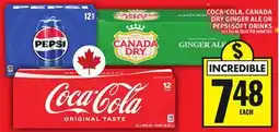 Food Basics COCA-COLA, CANADA DRY GINGER ALE OR PEPSI SOFT DRINKS offer