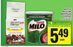 Food Basics NESTLÉ MILO OR MAATOUK COFFEE offer