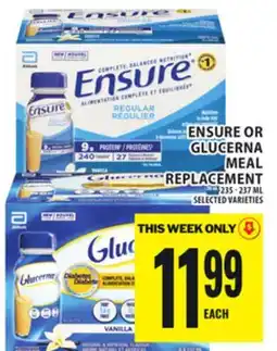 Food Basics ENSURE OR GLUCERNA MEAL REPLACEMENT offer