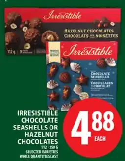 Food Basics IRRESISTIBLE CHOCOLATE SEASHELLS OR HAZELNUT CHOCOLATES offer