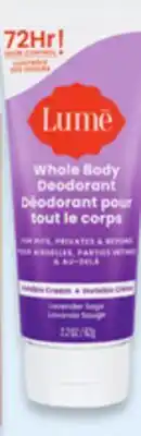 Walmart Lume whole bodys deodorant Each. 62 g - 75 g offer
