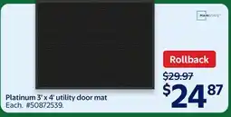 Walmart Platinum 3' x 4' utility door mat offer