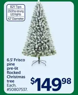 Walmart 6.5' Frisco pine pre-lit flocked Christmas tree offer