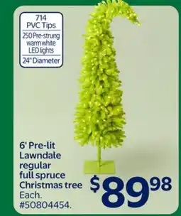 Walmart 6' Pre-lit Lawndale regular full spruce Christmas tree offer