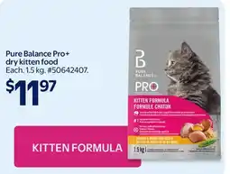 Walmart Pure Balance Pro+ dry kitten food offer