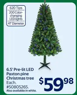 Walmart 6.5' Pre-lit LED Paxton pine Christmas tree offer