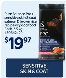 Walmart Pure Balance Pro+ sensitive skin & coat salmon & brown rice recipe dry dog food offer