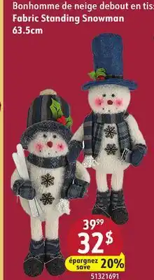 Sushi Shop Fabric Standing Snowman 63.5cm offer
