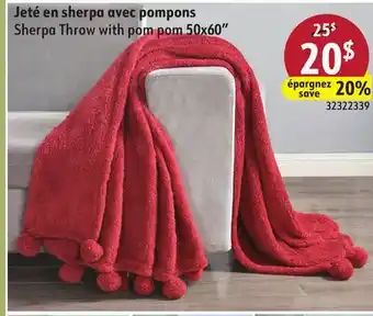 Sushi Shop Sherpa Throw with pom pom offer