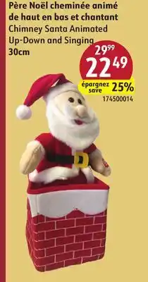 Sushi Shop Chimney Santa Animated Up-Down and Singing 30cm offer