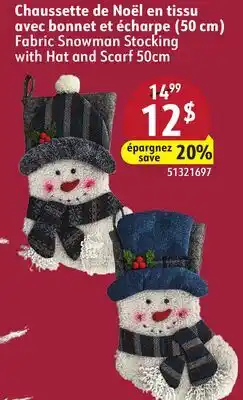 Sushi Shop Fabric Snowman Stocking with Hat and Scarf 50cm offer