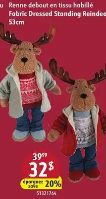 Sushi Shop Fabric Dressed Standing Reindeer 53cm offer