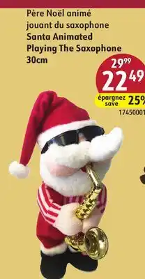 Sushi Shop Santa Animated Playing The Saxophone 30cm offer