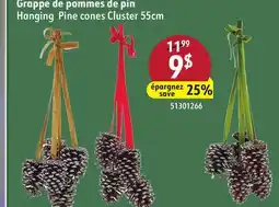 Sushi Shop Hanging Pine cones Cluster 55cm offer