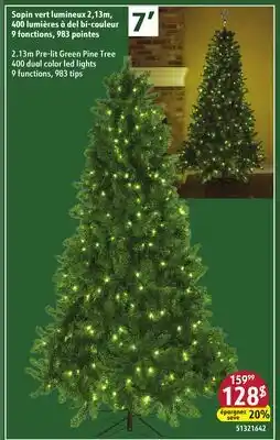 Sushi Shop 2.13m Pre-lit Green Pine Tree 400 dual color led lights 9 functions, 983 tips offer