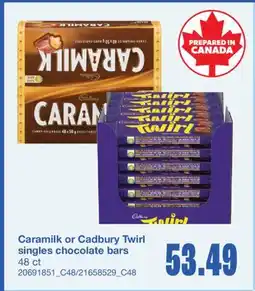 Wholesale Club TWIRL SINGLES CHOCOLATE BARS, 48 ct offer