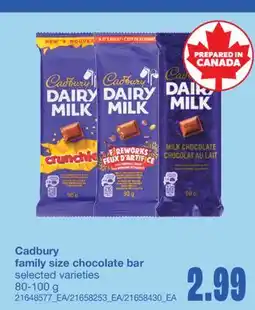 Wholesale Club FAMILY SIZE CHOCOLATE BAR, 80-100 g offer