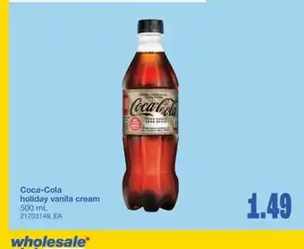 Wholesale Club HOLIDAY VANILA CREAM, 500 mL offer