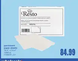 Wholesale Club PARCHMENT PAPER SHEETS, 16.4 x 24.4 1000 ct offer