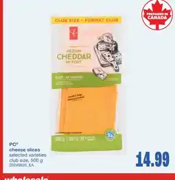 Wholesale Club CHEESE SLICES, 500 g offer