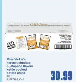 Wholesale Club HARVEST CHEDDAR & JALAPEÑO FLAVOUR KETTLE COOKED POTATO CHIPS, 40 ct offer