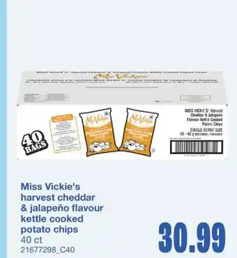 Wholesale Club HARVEST CHEDDAR & JALAPEÑO FLAVOUR KETTLE COOKED POTATO CHIPS, 40 ct offer