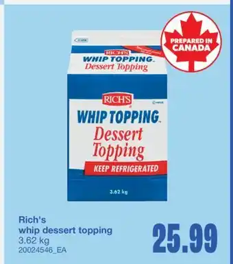 Wholesale Club WHIP DESSERT TOPPING, 3.62 kg offer