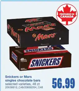 Wholesale Club SINGLES CHOCOLATE BARS, 48 ct offer