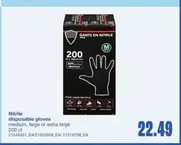 Wholesale Club NITRILE DISPOSABLE GLOVES, 200 ct offer
