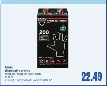 Wholesale Club NITRILE DISPOSABLE GLOVES, 200 ct offer