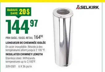 BMR LONGUEUR DE CHEMINÉE ISOLÉE offer