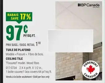 BMR TUILE DE PLAFOND offer