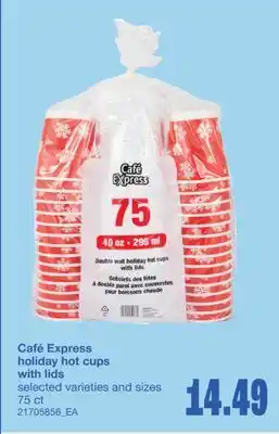 Wholesale Club HOLIDAY HOT CUPS WITH LIDS, 75 ct offer